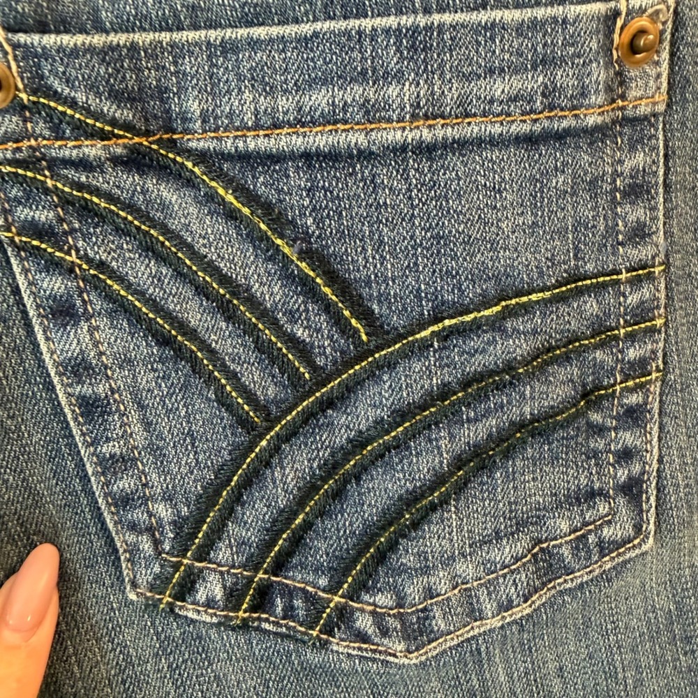 Venezia Womens Blue Embroidered Straight Leg Jeans Size 16 Boho Studded Denim - Picture 5 of 10